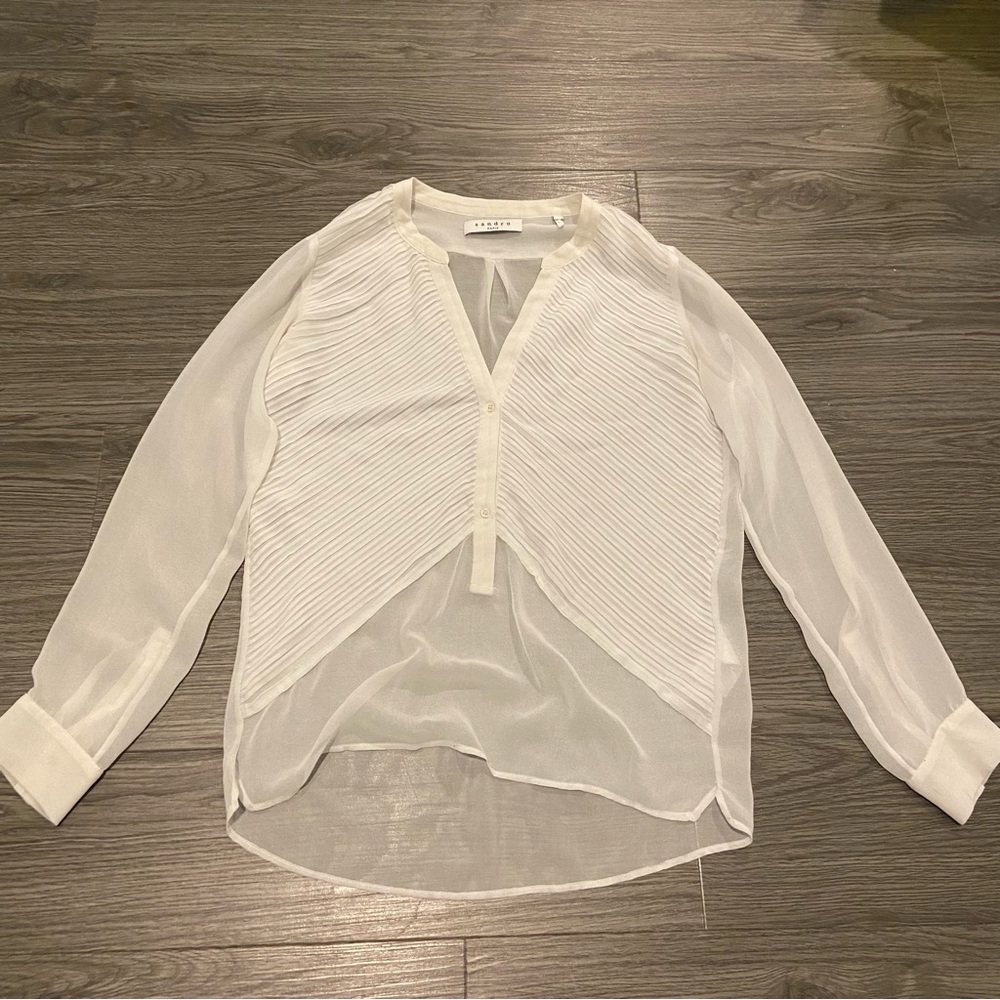 Sandro White/Ecru Blouse Shirt Size 1(XS/S)
